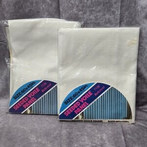 Belcrest Seeded Voile Panel Curtain 60x45" White 7138 K Mart Polyester NOS Vtg